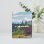 アラスカデナリランドスケープフローラフォト誕生日 ポストカード (スタンド正面)