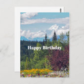 アラスカデナリランドスケープフローラフォト誕生日 ポストカード (正面/裏面)