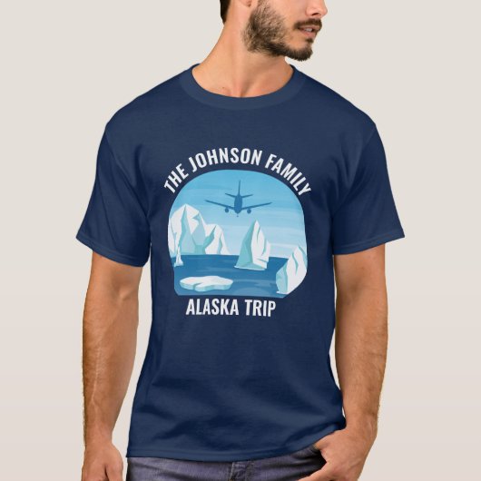 アラスカトリップブルーカスタマイズ氷河 Tシャツ (正面)