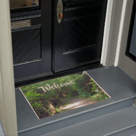 アラスカトンガス森林の道の写真 ドアマット