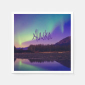 アラスカノーザンライツマウンテンズレイク スタンダードカクテルナプキン (正面)