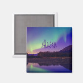 アラスカノーザンライツマウンテンズレイク マグネット (正面/裏面)