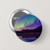 アラスカノーザンライツマウンテンズレイク 缶バッジ (正面&裏面)