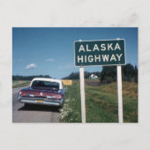 アラスカハイウェイ標識1962年ヴィンテージ ポストカード (正面)