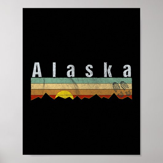 アラスカハイキング - ヴィンテージアラスカTシャツギフト ポスター (正面)