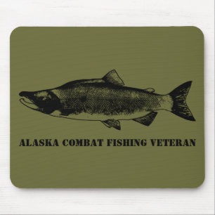 アラスカバット魚釣り退役軍人 マウスパッド