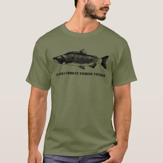 アラスカバット魚釣り退役軍人 Tシャツ (正面)