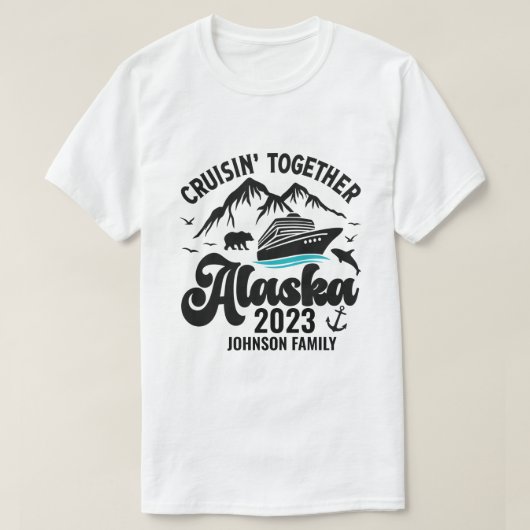 アラスカパーソナライズされたクルーズ通年 Tシャツ (デザイン正面)