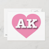 アラスカピ無地のンクハート- I love AK ポストカード (正面/裏面)