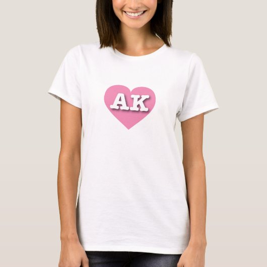 アラスカピ無地のンクハート- I love AK Tシャツ (正面)