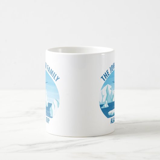 アラスカファミリーバカンスカスタムキープサケサウ土産 コーヒーマグカップ (中央)