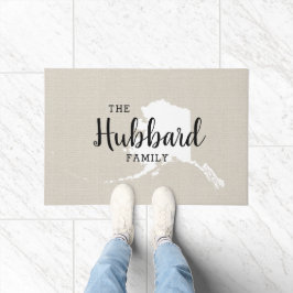 アラスカファミリーモノグラム州ドオーマ ドアマット