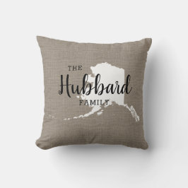 アラスカファミリーモノグラム州装飾用クッション クッション