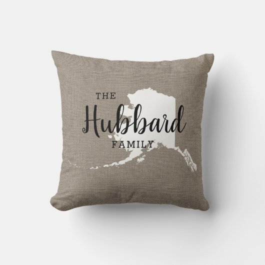 アラスカファミリーモノグラム州装飾用クッション クッション (正面)