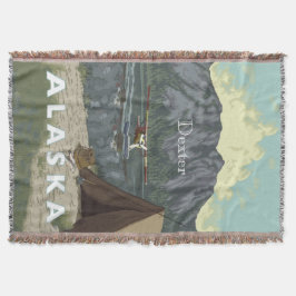 アラスカファンブッシュ飛行機コテージ狩りロッジ スローブランケット