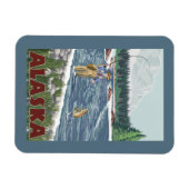 アラスカフライ漁師ヴィンテージ旅行ポスター マグネット (横)