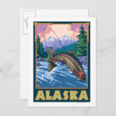 アラスカフライ魚釣りシーン ポストカード (正面/裏面)