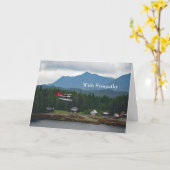 アラスカフロートプレーンランドスケープ写真悔やみや弔慰 カード (黄色い花)