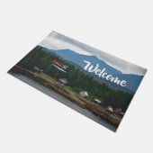 アラスカフロートプレーン横向き写真歓迎 ドアマット (アングル)