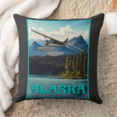 アラスカフロート飛行機 クッション (ブランケット)