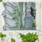 アラスカブッシュ飛行機アンド魚釣り旅行 キッチンタオル (折り畳み)