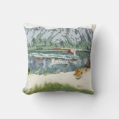 アラスカブッシュ飛行機アンド魚釣り旅行 クッション (正面)