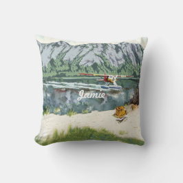 アラスカブッシュ飛行機アンド魚釣り旅行 クッション