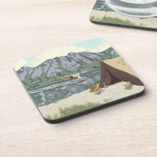 アラスカブッシュ飛行機アンド魚釣り旅行 コースター (左側)