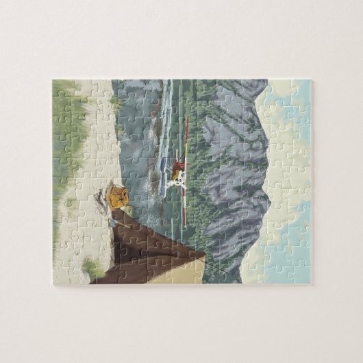 アラスカブッシュ飛行機アンド魚釣り旅行 ジグソーパズル (横)