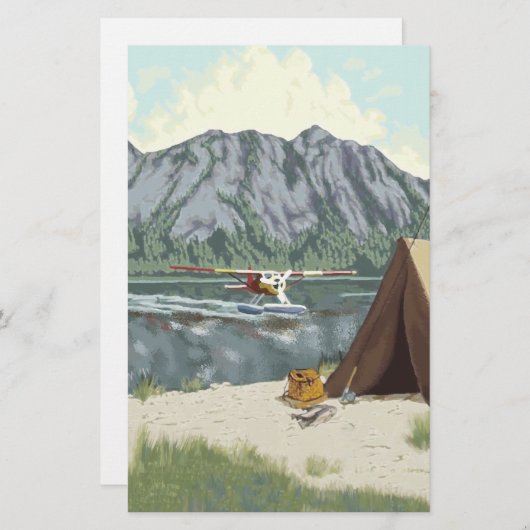 アラスカブッシュ飛行機アンド魚釣り旅行 便箋 (正面/裏面)