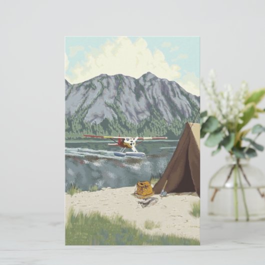 アラスカブッシュ飛行機アンド魚釣り旅行 便箋 (スタンド正面)