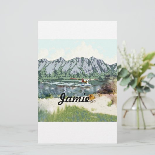 アラスカブッシュ飛行機アンド魚釣り旅行 便箋 (スタンド正面)