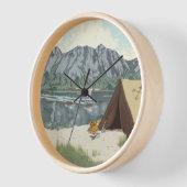 アラスカブッシュ飛行機アンド魚釣り旅行 壁時計 (傾斜)