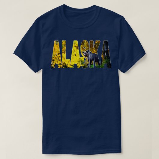 アラスカブラウンベア狩りUSA Tシャツ (デザイン正面)