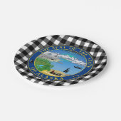 アラスカプレート、バッファロー草原アメリカおよびアラスカ州旗 ペーパープレート (アングル)