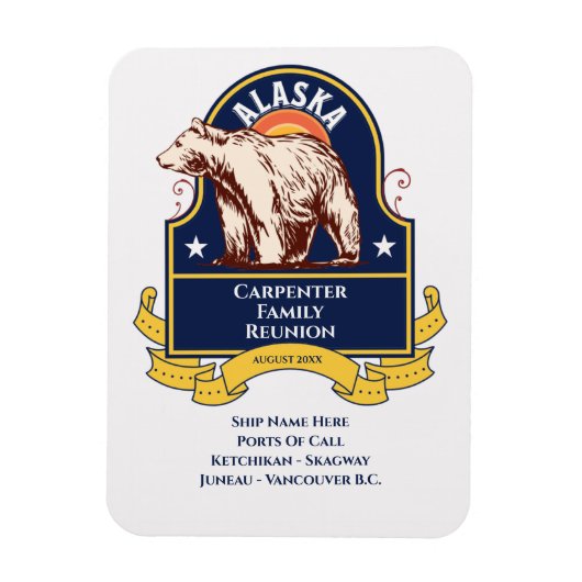 アラスカベアファミリー懇親会クルーズ マグネット (縦)