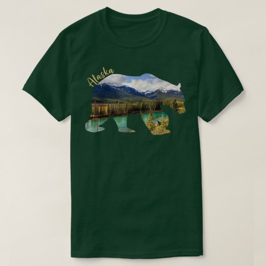 アラスカベア – アラスカ山脈を持つグリズリーベア39 Tシャツ (デザイン正面)