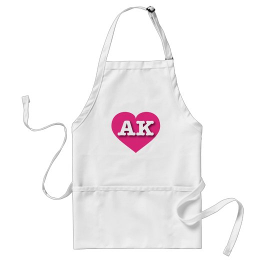 アラスカホットピンクハート- I love AK スタンダードエプロン (正面)