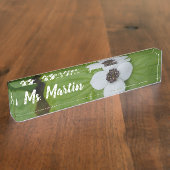 アラスカホワイトドグウッドフラワー先生 デスクネームプレート (側面)