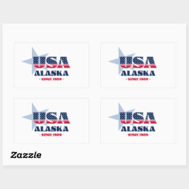 アラスカマイホーム州ステッカー 長方形シール