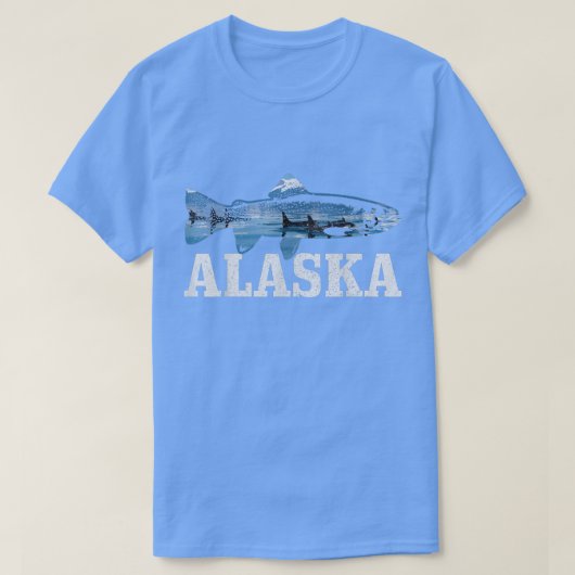 アラスカマス・サーモンフライ釣り魚Orca Wheel Na Tシャツ (デザイン正面)