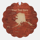 アラスカマップオンインナー樺の木樹皮 オーナメントカード (正面)