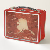 アラスカマップオンインナー樺の木樹皮 メタルランチボックス (正面)