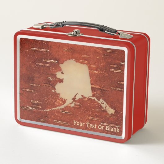 アラスカマップオンインナー樺の木樹皮 メタルランチボックス (正面)