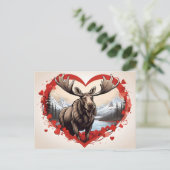アラスカムース型の背景 ポストカード (スタンド正面)