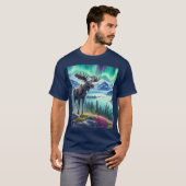 アラスカモース オーロラ メンズTシャツ Tシャツ (正面フル)
