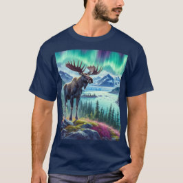 アラスカモース オーロラ メンズTシャツ Tシャツ