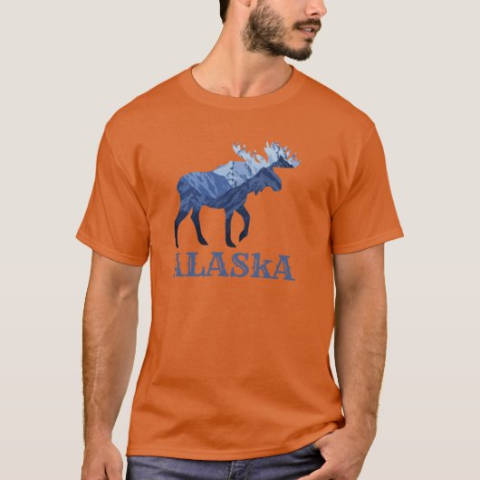 アラスカモース 雪山 Tシャツ (正面)