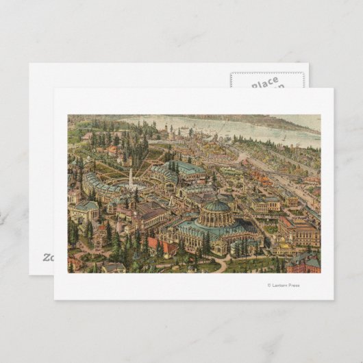 アラスカユーコン太平洋万博の空中眺め ポストカード (正面/裏面)