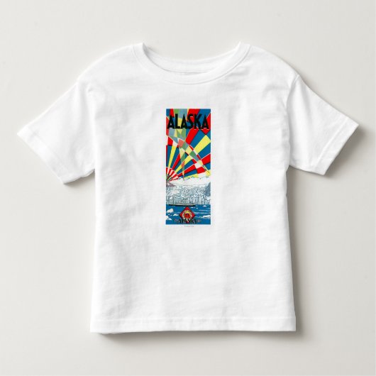 アラスカライン汽船ポスター トドラーTシャツ (正面)